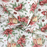 Cardinal de Noël 80 % coton 20 % polyester 140 cm de large Tissu imprimé numériquement Crafty Cottons Idéal pour l'artisanat, la couture, le matelassage, les fanions, le patchwork